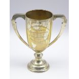 'Chippenham and Highbridge Challenge Cup' - An engraved 2 handled trophy Birmingham 1935 H 23cms