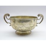 Edwardian Art Nouveau design silver 2 handled rose bowl with later engraving 'The Challenge Bowl'