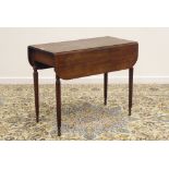 Early 19th century Gillows style Pembroke table, rounded rectangular drop leaf top,