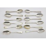 Set of 12 George III silver teaspoons engraved with initial 'C' London 1809 Maker: Mary and