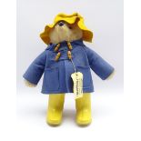 Gabrielle Designs Paddington Bear with blue jacket, yellow hat and boots with 'Darkest Peru' Ticket,