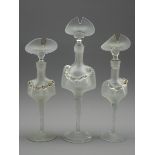 Set of three art glass figural scent bottles by Elena Graure Manta,