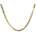 9ct gold box link chain necklace, hallmarked, approx 10.