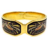 Michaela Frey Team gilt and enamel hinged bangle,