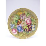 19th Century Derby plate painted with a large spray of flowers by James Rouse,
