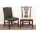 Georgian mahogany dining chair pierced splat back,