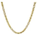 18ct gold flat link necklace stamped 750, approx 15.