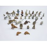 Collection of Austrian cold painted bronze miniature animals including three Beatrix Potter figures;