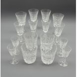 Waterford Marquis pattern part suite of glass comprising four tumblers, four wine,