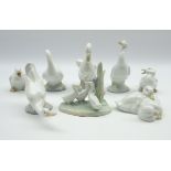 Eight Nao porcelain ducks,