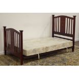 Edwardian inlaid mahogany 3' 6'' large single bedstead with box base Condition Report &