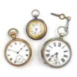 Waltham gold-plated pocket watch, Swiss silver fob watch,
