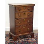 Small George III mahogany bachelors chest, rectangular fold over top,