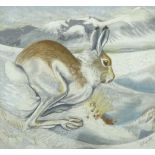 Arctic Hare pastel signed W R Wallis and Three Heads,