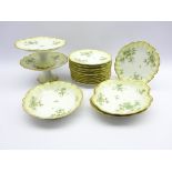 Limoges dessert service with shaped moulded edge,