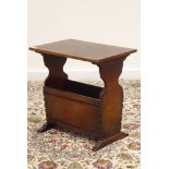 'Titchmarsh and Goodwin' side table with magazine holder, rectangular top on shaped end supports,
