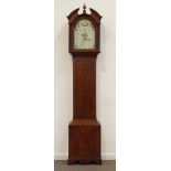 Early 19th century oak and mahogany banded longcase clock,