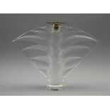 Lalique frosted glass candlestick in the 'Ravelana' design, signed and complete with label,
