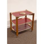 Craftsman made oak three tier tea trolley, removable trays, 58cm x 41cm,