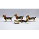 Three Beswick Basset Hound models,