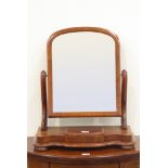 Victorian mahogany dressing table mirror with hinged trinket compartment,
