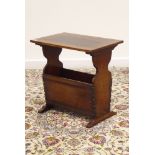 'Titchmarsh and Goodwin' side table with magazine holder, rectangular top on shaped end supports,