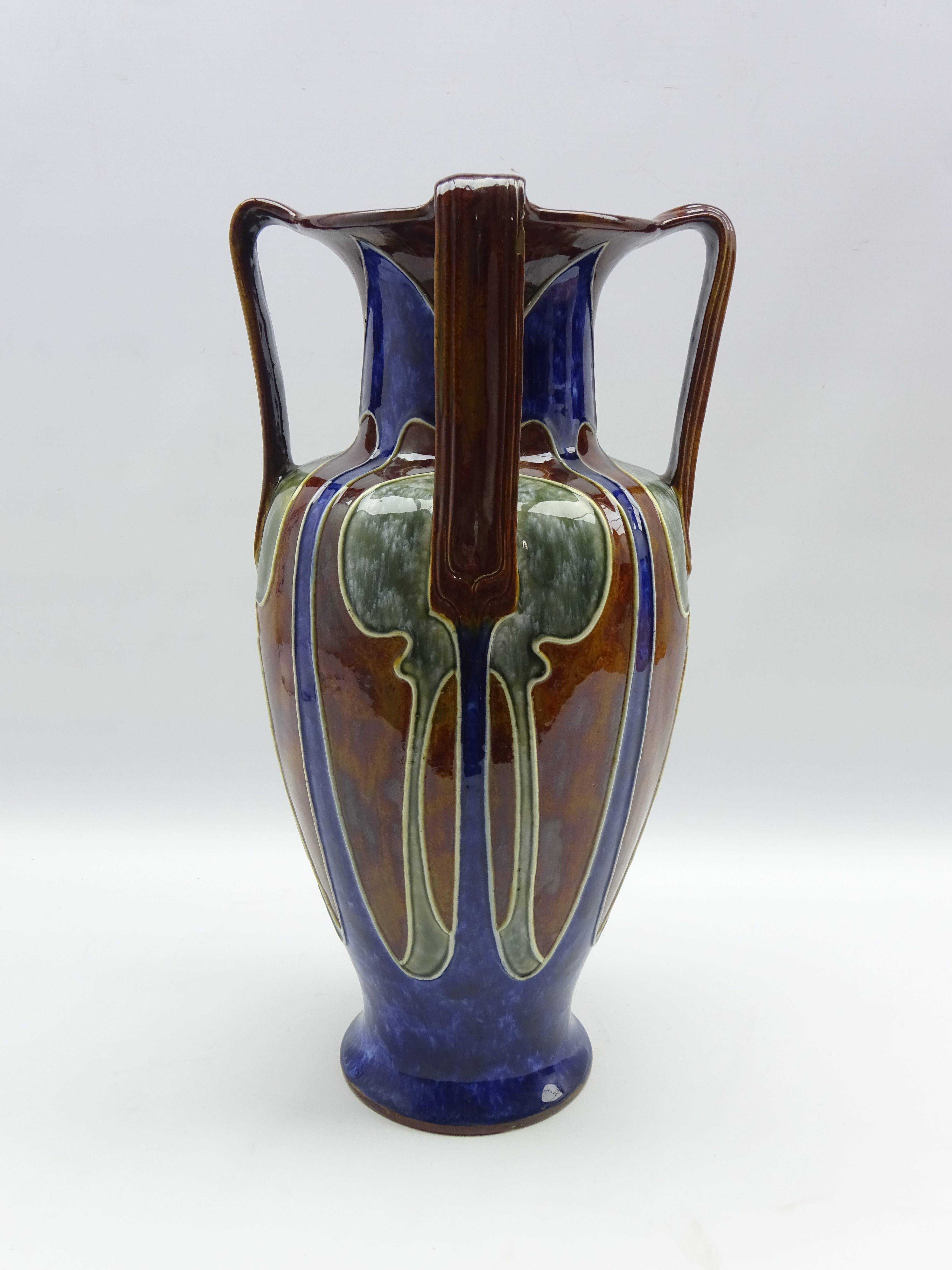 Large early 20th century Royal Doulton four handled vase by Frank Butler decorated in the Art - Image 3 of 6