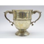 'Bacon Challenge Cup' presented by Marks and Spencer - A Victorian silver 2 handled trophy with