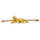 Gold fox brooch with ruby eyes,