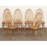 Set six (4+2) Ercol 'Windsor' stick and hoop back dining chairs Condition Report &