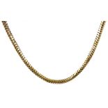 14ct gold (tested) snake chain necklace, approx 8.