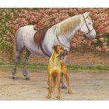 Ronald Spoors (British 1930-): 'Morning' - Portrait of a Horse and Dog,