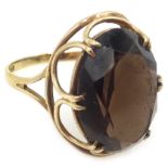 9ct gold smoky quartz dress ring,