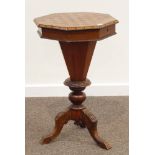 Victorian walnut trumpet work table,