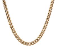 Rose gold flattened curb link chain necklace,