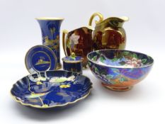 Carlton ware Bleu Royale 'Bird of Paradise' shaped bowl,