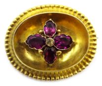 Victorian gold amethyst and chrysoberyl brooch with picture back Condition Report &