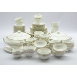 Royal Worcester 'Gold Chantilly' pattern tea and dinner service for 10 covers including 2 vegetable