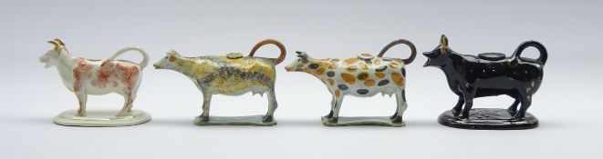 Two early 19th century Pearlware cow creamers,