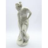 Large late 19th century Vion & Baury hard paste biscuit porcelain model of a classical female