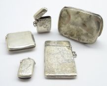 Edwardian engraved silver visiting card case,