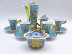 Rosenthal Studio Line Versace coffee set decorated in 'Les Tresors de la Mer' design comprising