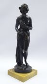 19th/ early 20th century bronze study of a semi nude woman draped in cloth,