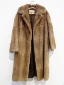 Vintage three quarter length Musquash coat, retailed by Maxwell Cowan, York,