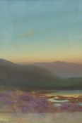 Herbert Tomlinson lake landscape gouache signed 38cm x 26cm,