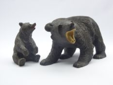 Black Forest style craved wooden model of a bear,
