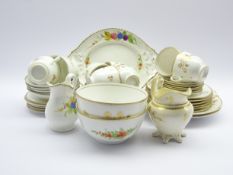 19th century porcelain tea set for six decorated with acorn gilding and another 19th century tea