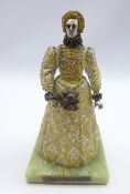 Limited edition Birmingham Mint bronze sculpture of Queen Elizabeth I on onyx plinth by Anna