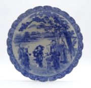 Early 20th century Japanese blue and white charger,