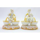 Pair of 19th century Dresden double salts,